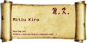 Mitiu Kira névjegykártya